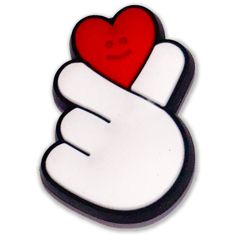 Hand Heart Stride: Love Finger Shoe Charm - Questsole
