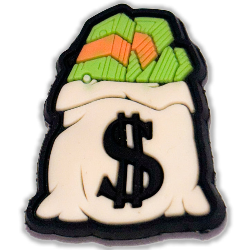 Wealthy Stride: Bag Full of Money Shoe Charm - Questsole